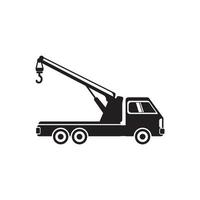 caminhão de reboque de carro ou design de símbolo de ilustração vetorial de ícone de guindaste. vetor