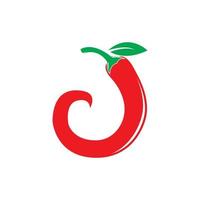 ícone de pimenta vermelha, design de ilustração vetorial de logotipo vetor