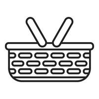 vetor de contorno do ícone da cesta tailandesa. compras de comida