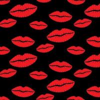 impressões de beijos de lábios rosa de fundo sem emenda. plano de fundo do dia dos namorados. design de férias para tecido, papel de embrulho, cartões comemorativos vetor