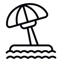 vetor de contorno do ícone de guarda-chuva de praia. campo de verão