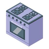 vetor isométrico do ícone do fogão da cozinha. balcão interior