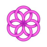 símbolo do logotipo de vetor de design de vetor de flor de anéis sobrepostos. arte floral do círculo geométrico abstrato.