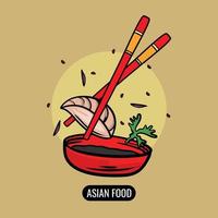 ilustração realista de comida asiática jiaozi. vetor de comida asiática