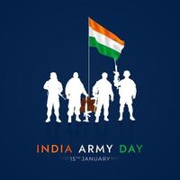 post de mídia social do dia do exército indiano 15 de janeiro vetor