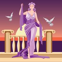 Deusa clássica grego Aphrodite em Túnica Raising Arms