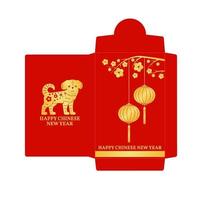 ícone plano do envelope vermelho do ano novo chinês. vetor
