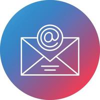ícone de plano de fundo do círculo gradiente de linha de e-mail vetor