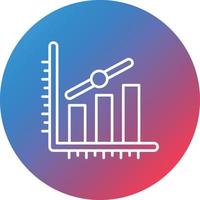 ícone de plano de fundo do círculo de gradiente de linha de gráfico de barras vetor