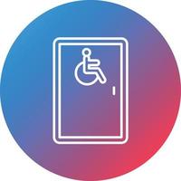 ícone de plano de fundo do círculo gradiente de linha acessível para cadeira de rodas vetor