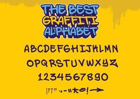 um conjunto de alfabeto graffiti. fonte legal de grafite digital. vetor