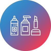 ícone de fundo do círculo gradiente de linha de cosméticos vetor