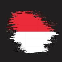vetor de bandeira de pincelada isolada indonésia