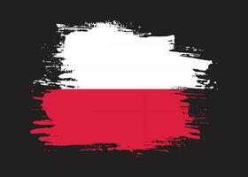 novo vetor de bandeira suja da polônia com efeito de pincel