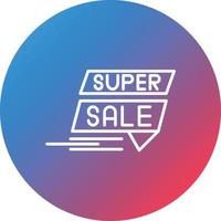 ícone de fundo do círculo gradiente da linha super venda vetor