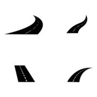 ícone de estrada com linha pontilhada vetor