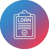 ícone de plano de fundo do círculo de gradiente de linha de empréstimo de dinheiro vetor