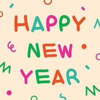 letras de feliz ano novo para cartão de felicitações, férias, banner, cartaz vetor