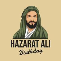 aniversário de hazarat ali, vetor de retrato de hazarat ali