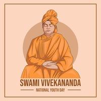 ilustração em vetor swami vivekananda jayanti