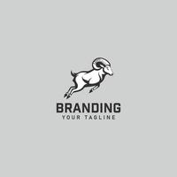 modelo de design de logotipo de cabra pulando vetor