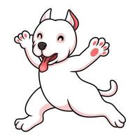 desenho animado de cachorro dogo argentino bonito andando vetor