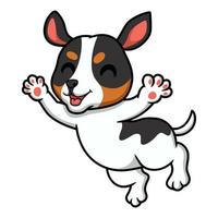 lindo desenho de cachorro rat terrier posando vetor