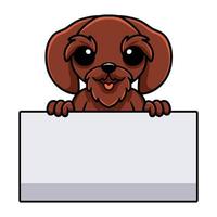desenho de cachorro pudelpointer fofo segurando sinal em branco vetor