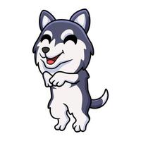 lindo desenho animado de cachorro husky siberiano vetor