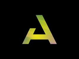 um logotipo de carta com vetor de textura de arco-íris colorido. vetor profissional.