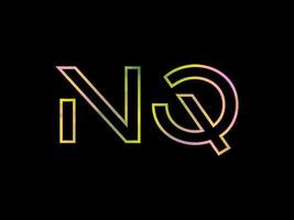 logotipo da letra nq com vetor de textura de arco-íris colorido. vetor profissional.