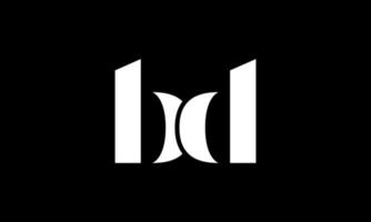 design do logotipo da letra inicial bd em fundo preto. vetor profissional.