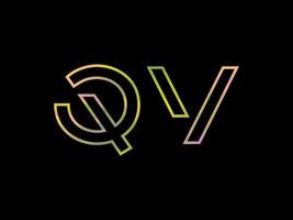 logotipo da letra qv com vetor de textura de arco-íris colorido. vetor profissional.