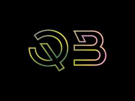 logotipo da letra qb com vetor de textura de arco-íris colorido. vetor profissional.