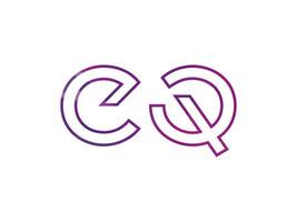 logotipo da letra cq com vetor de textura de arco-íris colorido. vetor profissional.