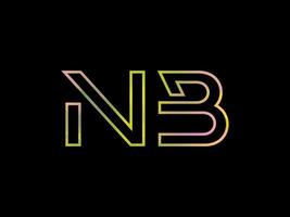 logotipo da letra nb com vetor de textura de arco-íris colorido. vetor profissional.