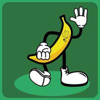 ilustração vetorial de um personagem de desenho animado de banana com pernas e braços vetor