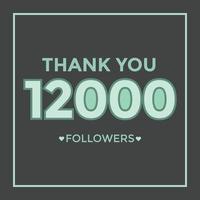 modelo de agradecimento para mídias sociais 12 mil seguidores, assinantes, curtidas. 12.000 seguidores vetor