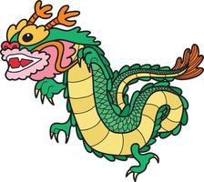 ilustração de dragão chinês desenhada de mão vetor