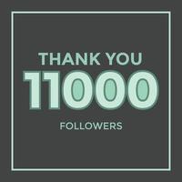 banner de agradecimento para amigos e seguidores sociais 11k. obrigado 11000 seguidores vetor