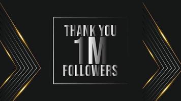 obrigado banner de modelo de parabéns de 1 milhão de seguidores. comemoração de 1 milhão de seguidores vetor