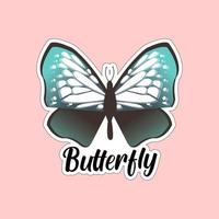lindas borboletas coloridas. ilustração de borboleta para adesivos ou impressão. design de vetor de borboleta