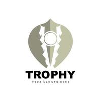 logotipo do troféu do campeonato, design de troféu vencedor do prêmio campeão, modelo de ícone vetorial vetor