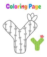 página para colorir com alfabeto y para crianças vetor