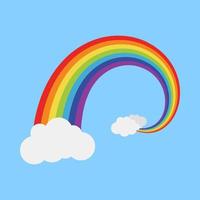 arco-íris com nuvem em estilo simples isolado vetor
