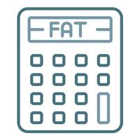 calculadora de gordura corporal linha ícone de duas cores vetor