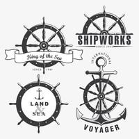 Vector do emblema da roda do navio