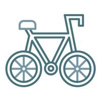 ícone de duas cores de linha de bicicleta vetor