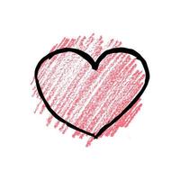 esboçar corações de rabisco sobre fundo vermelho. corações de rabisco de lápis desenhados à mão. ilustração vetorial vetor