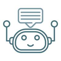 ícone de duas cores de linha de chatbot vetor